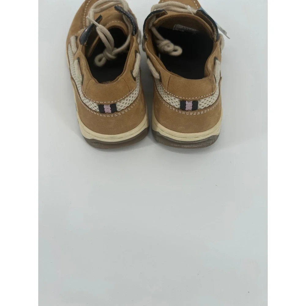 Margaritaville Martinique Leather Boat Shoes Tan Brown MG9019H Mens 8 Wms 9.5
